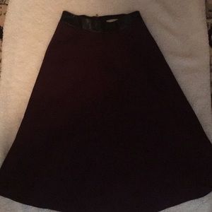 Banana Republic Maroon Midi Skirt
